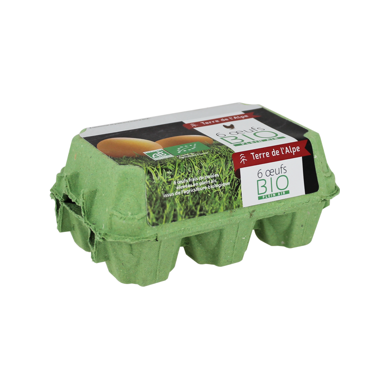 Oeufs Bio Plein air La boite de 6 TERRE DE L'ALPE