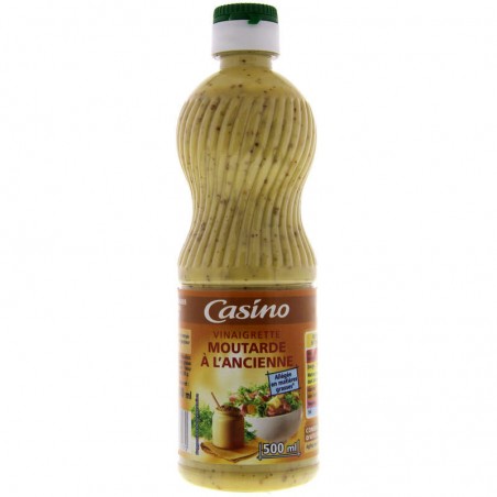 CASINO Vinaigrette moutarde à l'ancienne allégée en matières grasses 500ml
