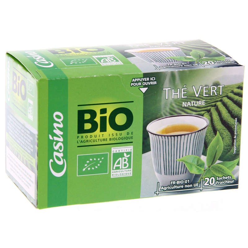 CASINO BIO Thé vert Nature BIO 36g CASINO BIO Thé vert Nature BIO 36g